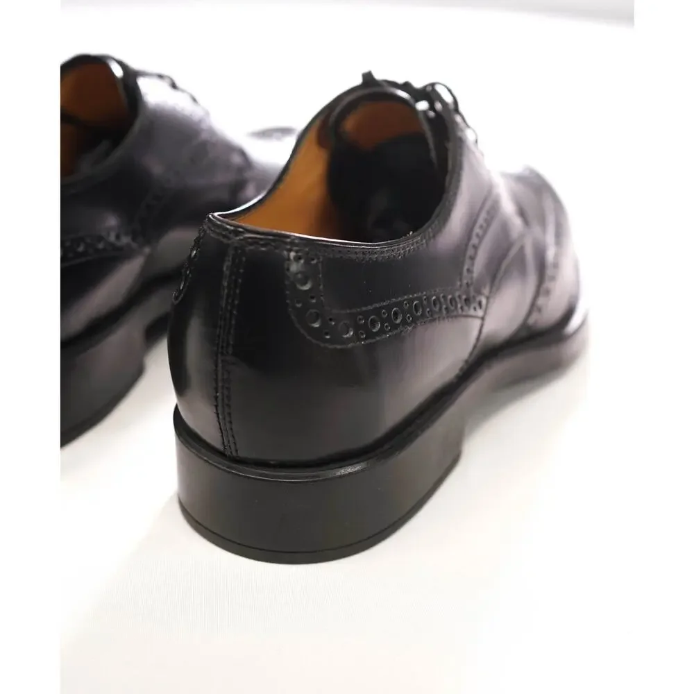 $750 TOD'S - Black Leather Wingtip Derby - US 9.5 (UK 8.5)